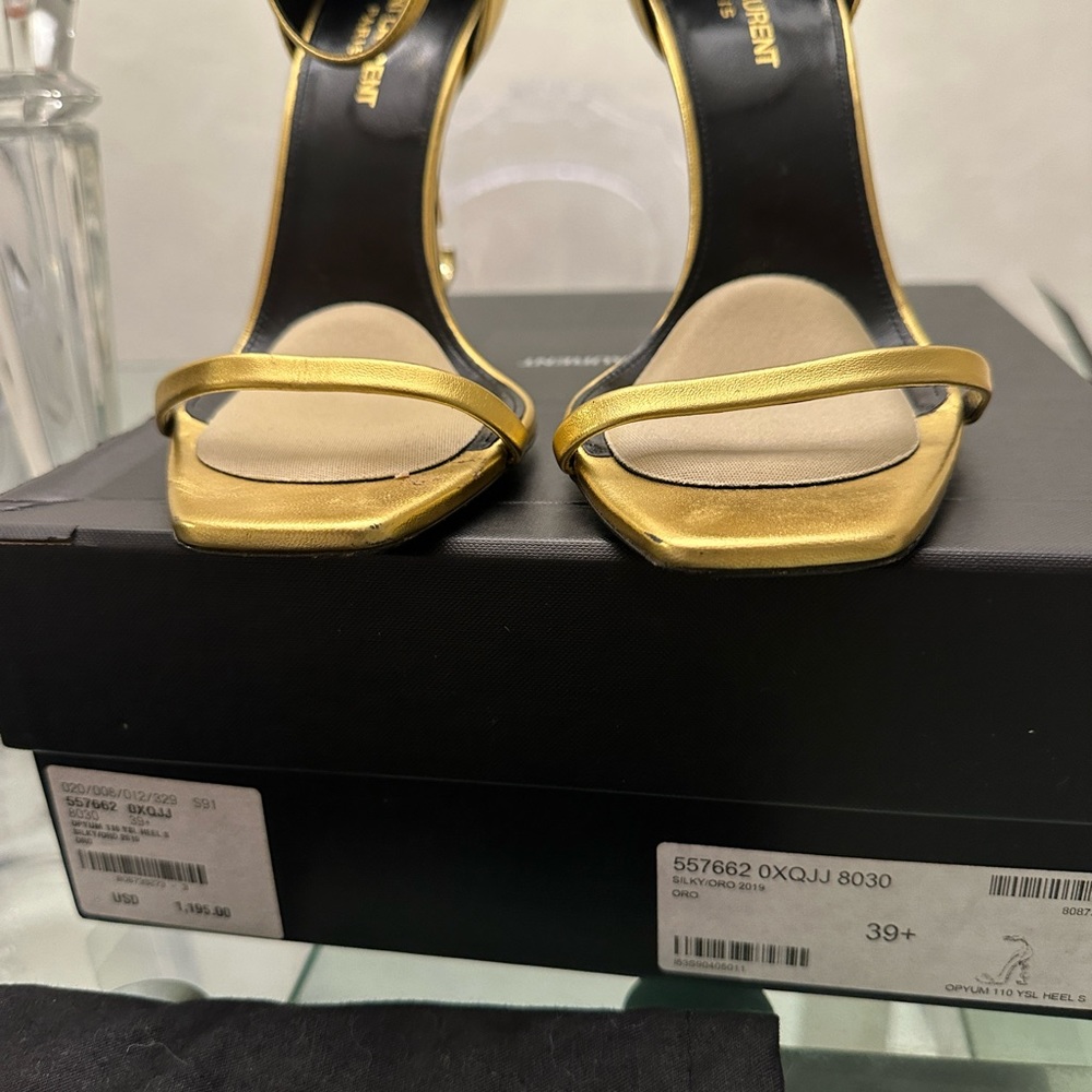 YSL Saint Laurent OPYUM GOLD Heels. Size 39 - Picture 9 of 14